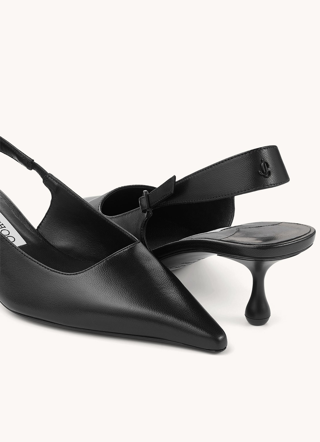 Jimmy Choo Amel 50 slingback van lamsleer - achterkant 5 zwart