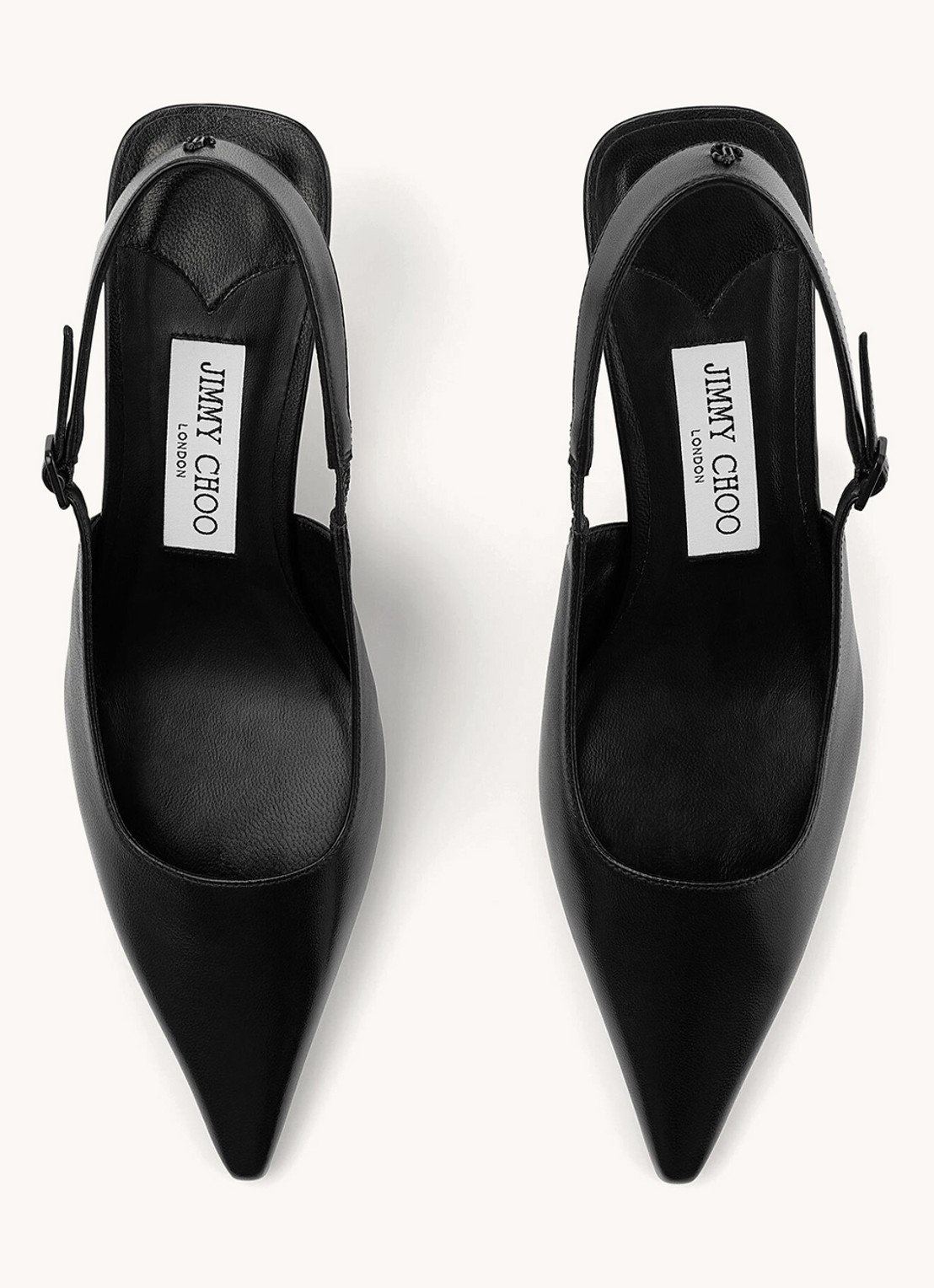 Jimmy Choo Amel 50 slingback van lamsleer - detail zwart