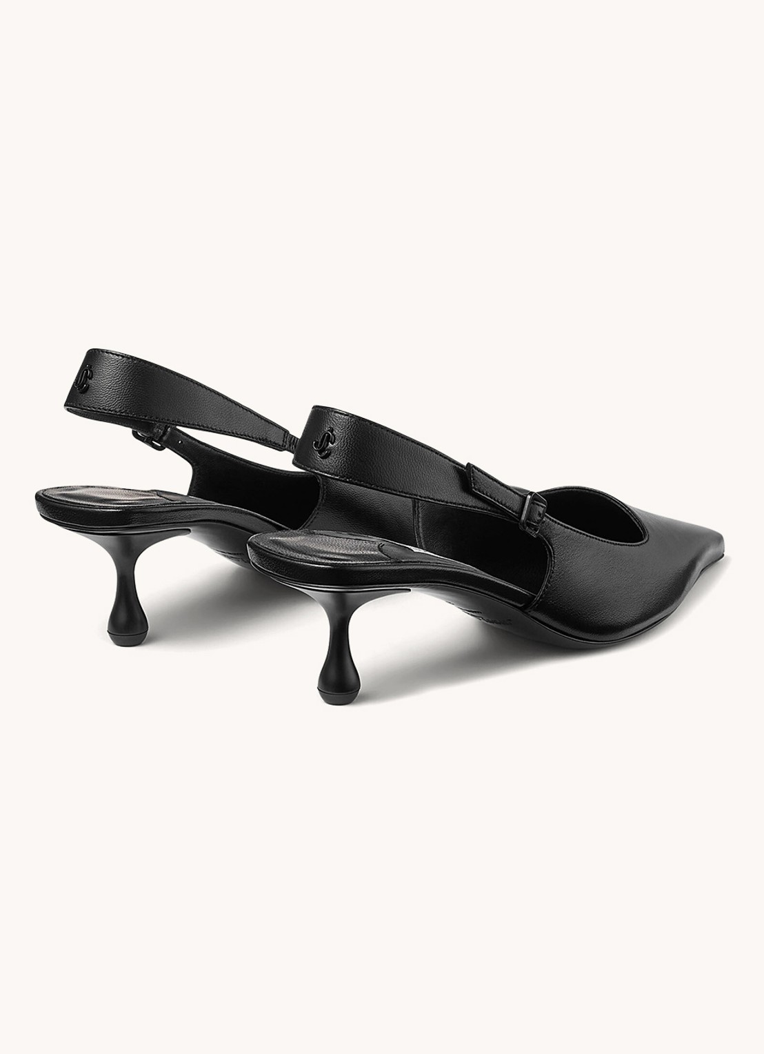 Jimmy Choo Amel 50 slingback van lamsleer - detail 2 zwart