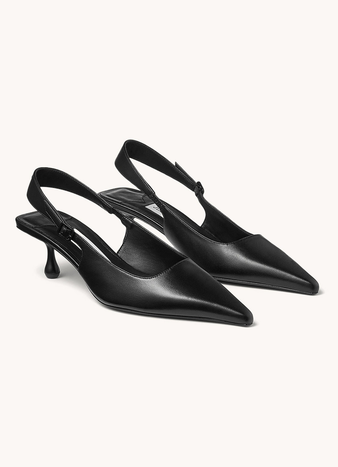 Jimmy Choo Amel 50 slingback van lamsleer - voorkant 4 zwart