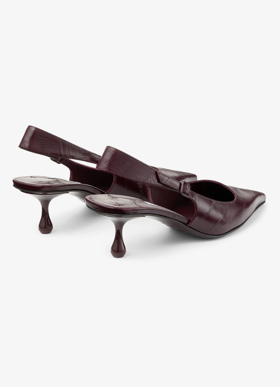 Jimmy Choo Amel 50 slingback van leer - achterkant 5 donkerrood