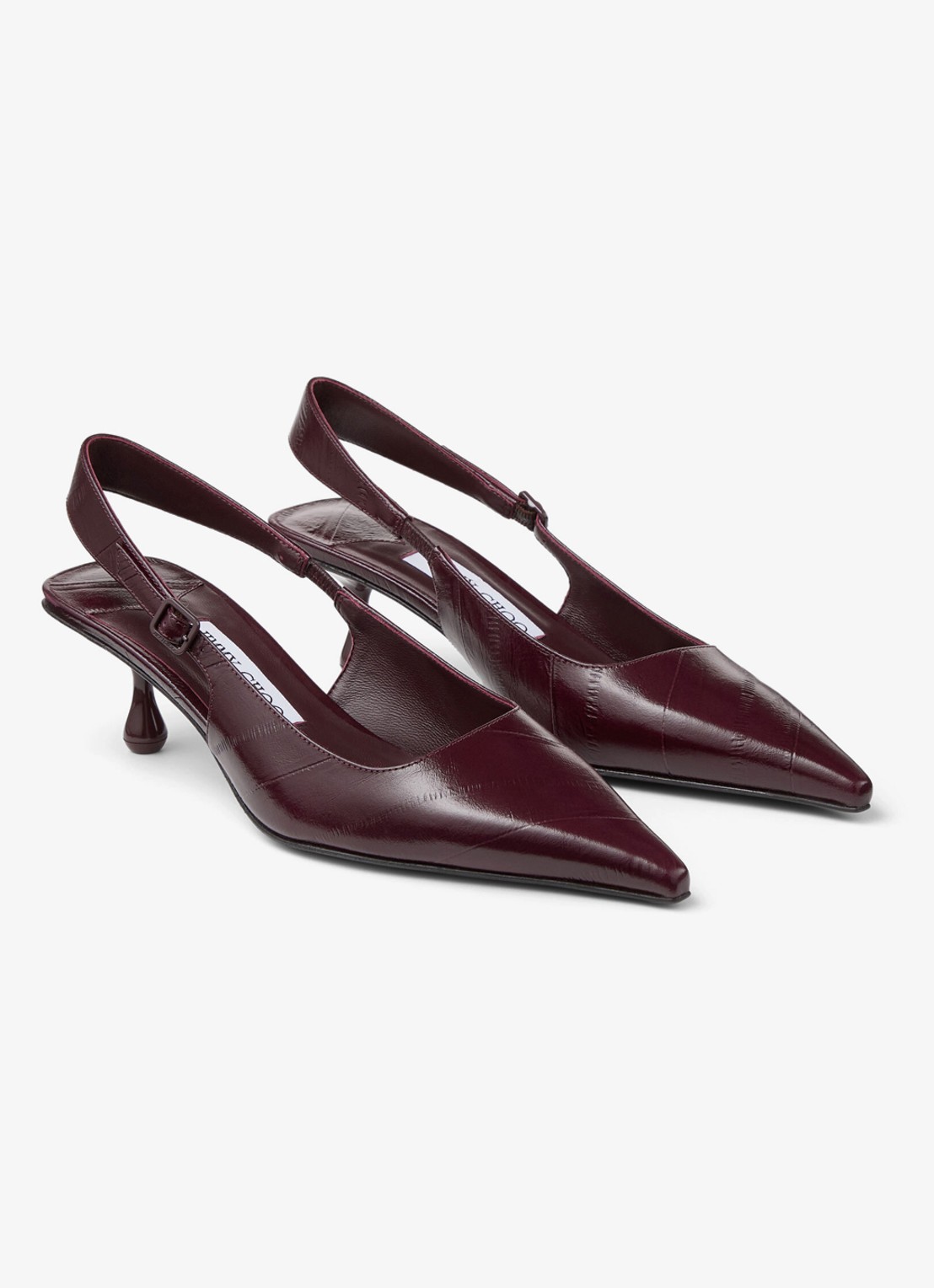 Jimmy Choo Amel 50 slingback van leer - voorkant 2 donkerrood