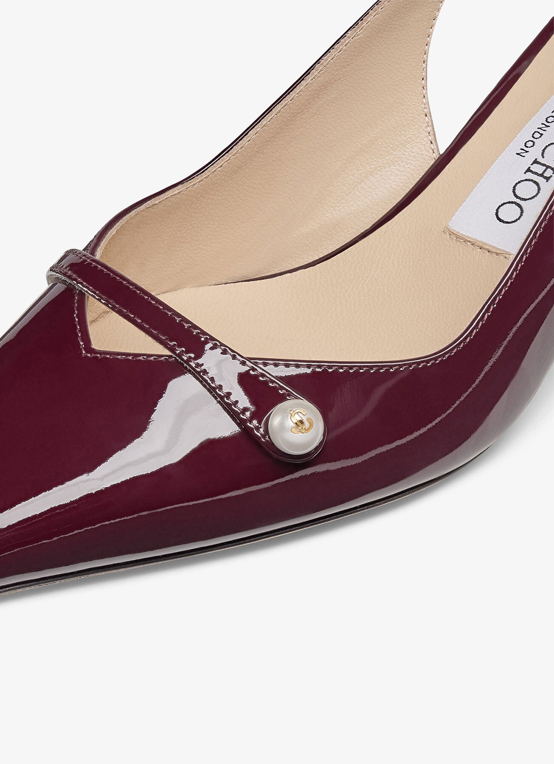 Jimmy Choo Amita 45 slingback van lakleer - achterkant 3 bordeauxrood