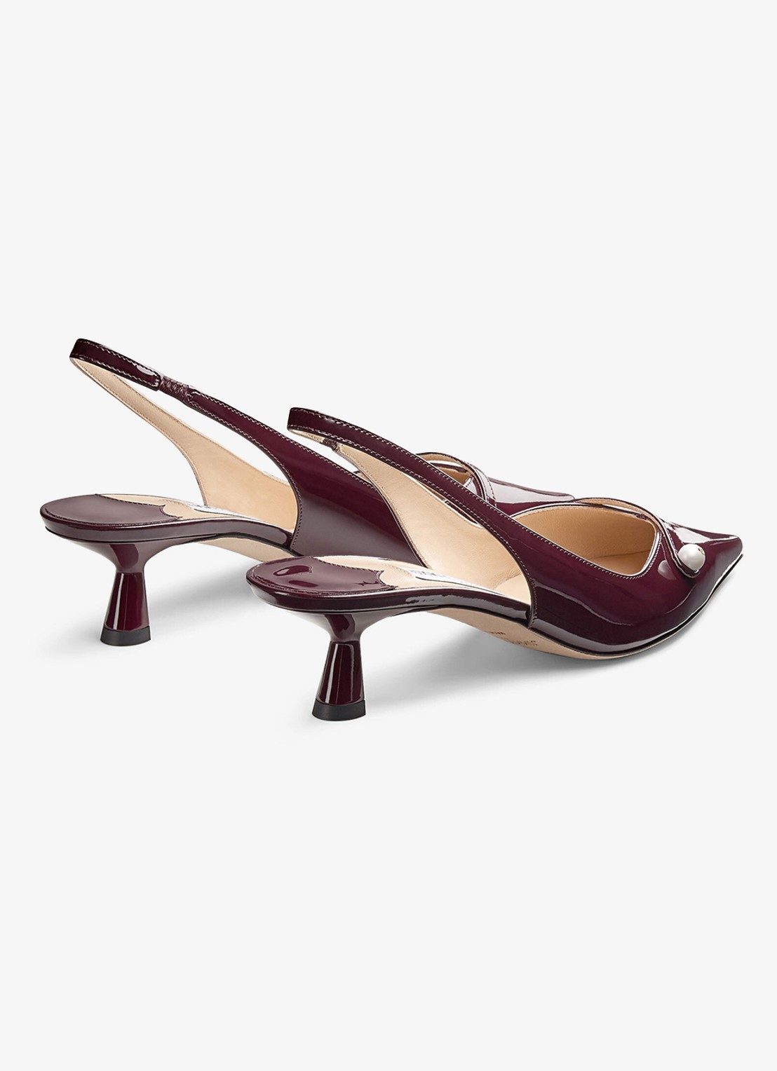 Jimmy Choo Amita 45 slingback van lakleer - detail 5 bordeauxrood