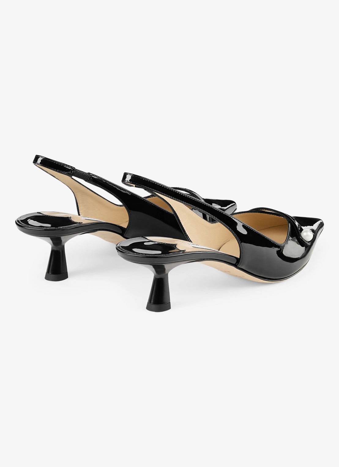 Jimmy Choo Amita 45 slingback van lakleer - achterkant zwart