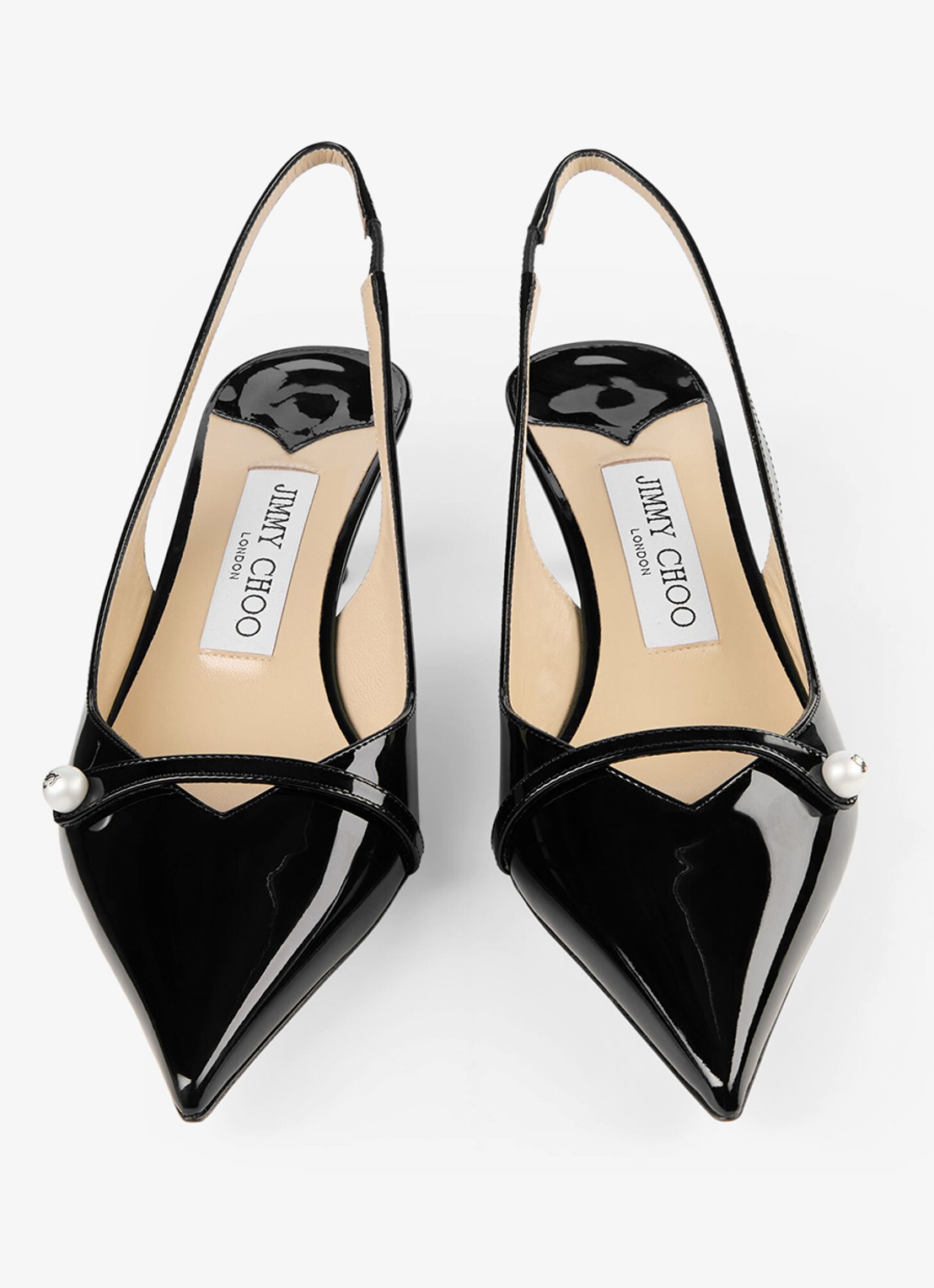 Jimmy Choo Amita 45 slingback van lakleer - detail 4 zwart