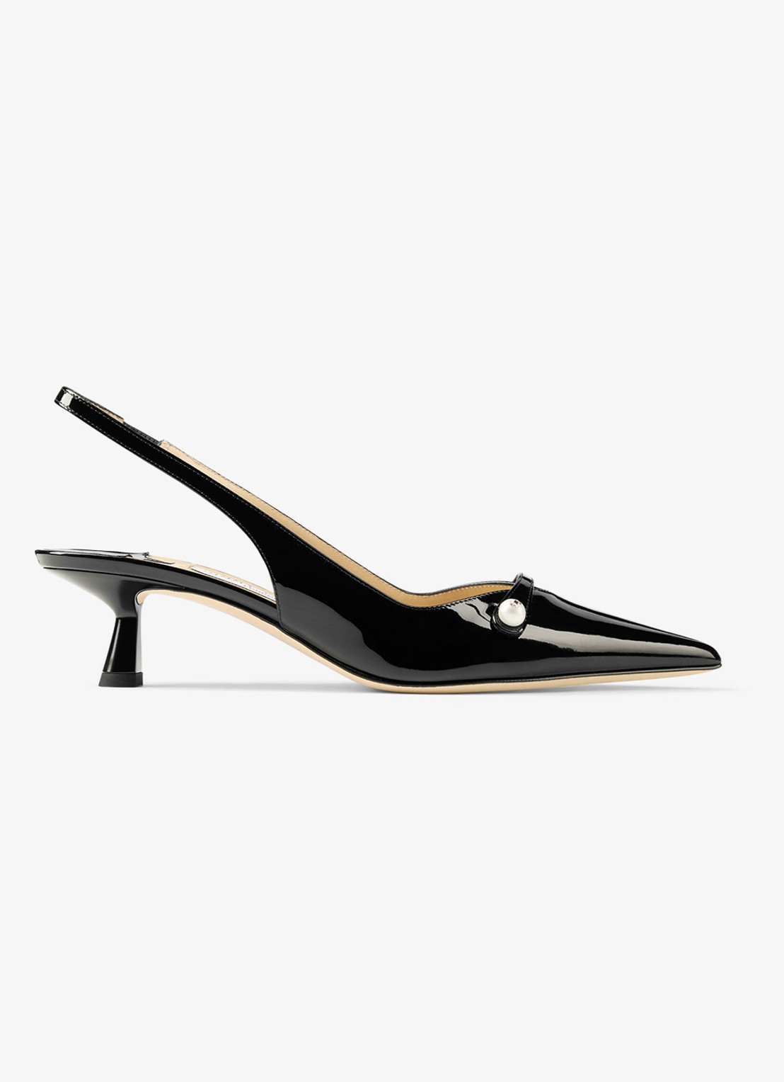 Jimmy Choo Amita 45 slingback van lakleer - voorkant 2 zwart