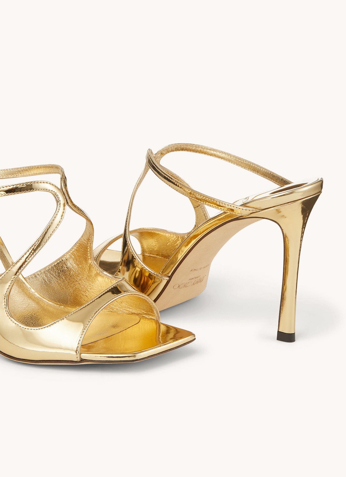 Jimmy Choo Anise 95 muiltje van kalfsleer - detail 4 goud