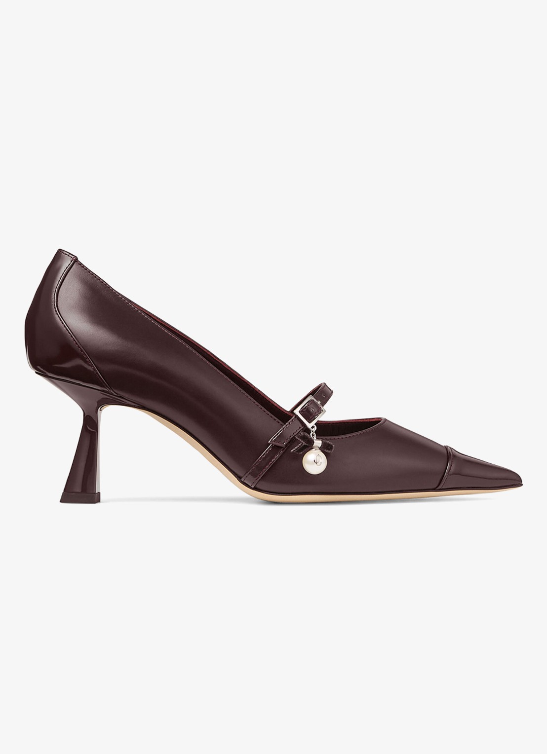 Jimmy Choo Aren 65 pump van kalfsleer - voorkant 3 bordeauxrood