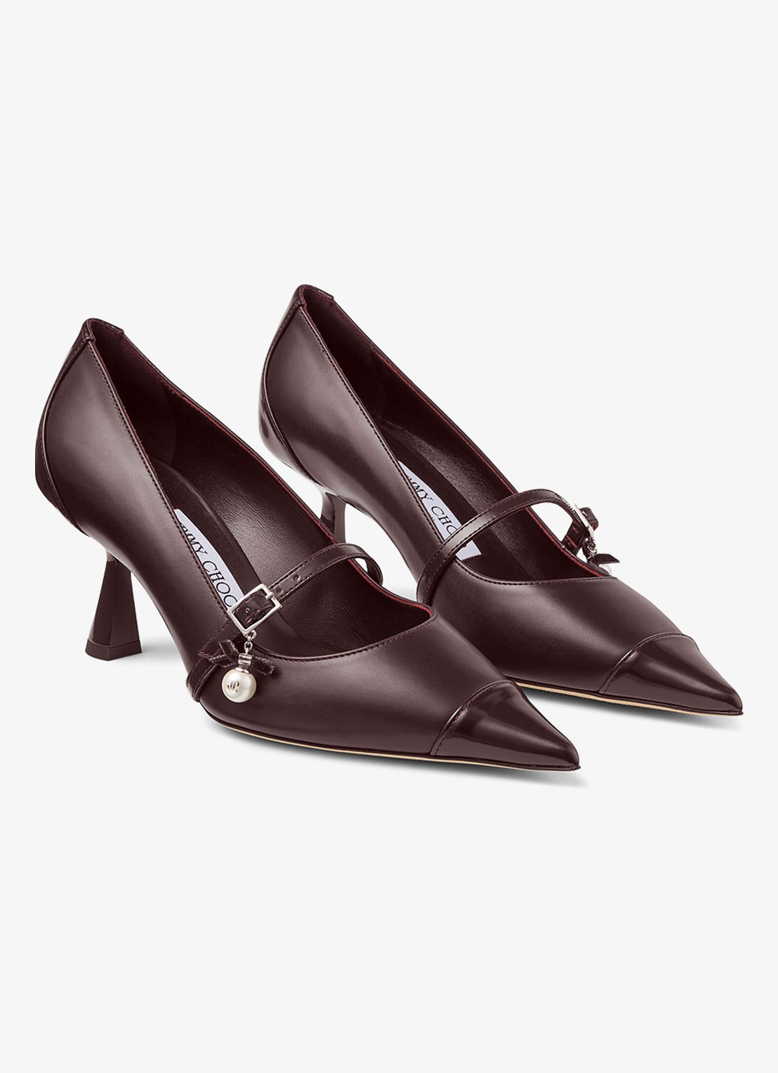 Jimmy Choo Aren 65 pump van kalfsleer - voorkant 4 bordeauxrood