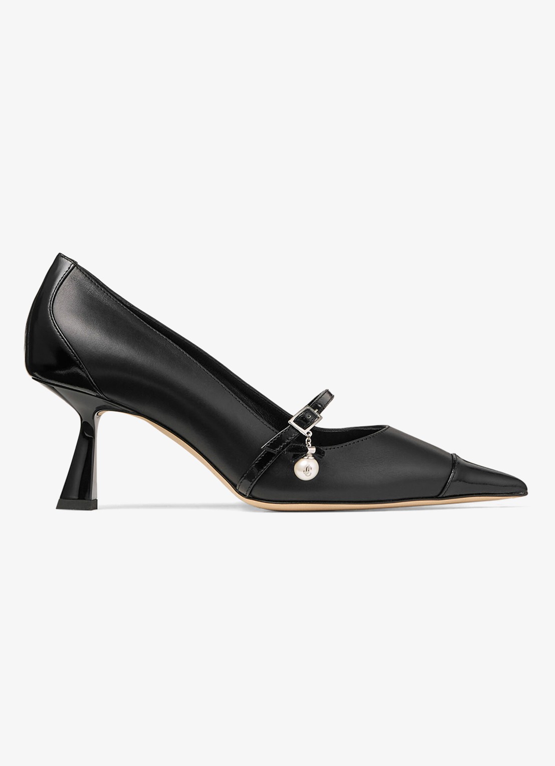 Jimmy Choo Aren 65 pump van kalfsleer - voorkant zwart