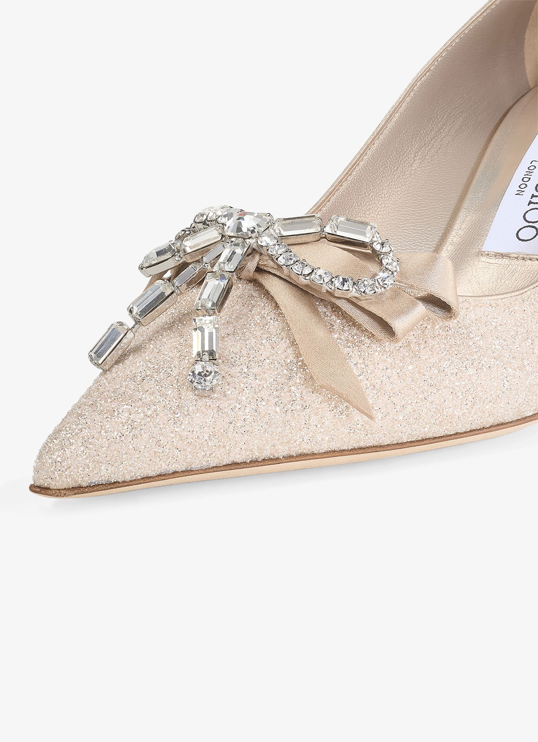 Jimmy Choo Auria 70 pump met glitter - detail 3 goud