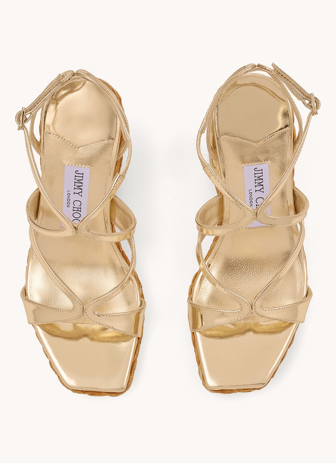 Jimmy Choo Ayla 110 sleehak met kalfsleren details - detail 4 goud