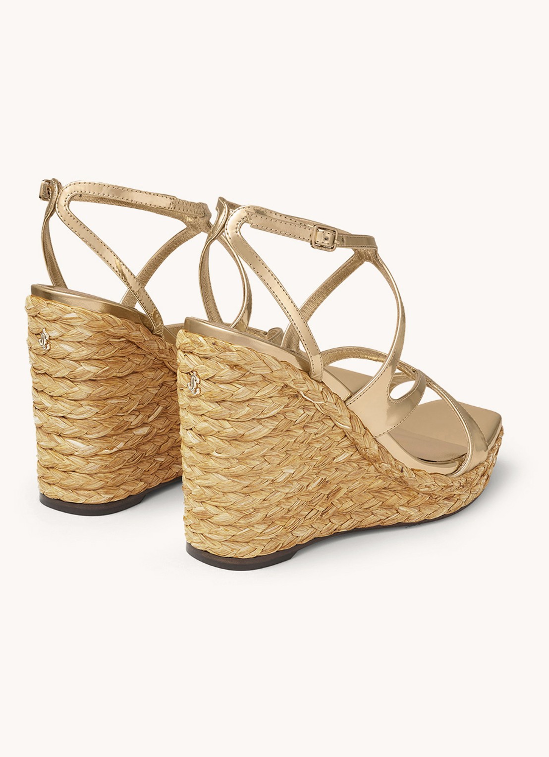 Jimmy Choo Ayla 110 sleehak met kalfsleren details - detail 5 goud