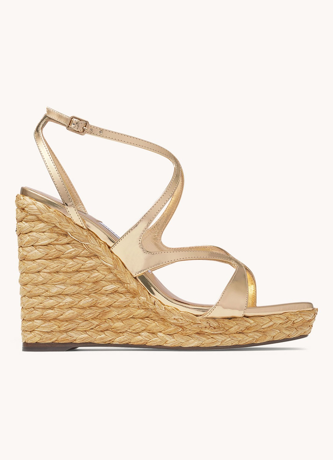 Jimmy Choo Ayla 110 sleehak met kalfsleren details - voorkant 2 goud
