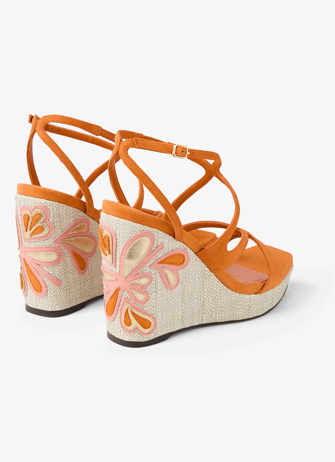 Jimmy Choo Ayla 110 sleehak van suède - achterkant 6 oranje