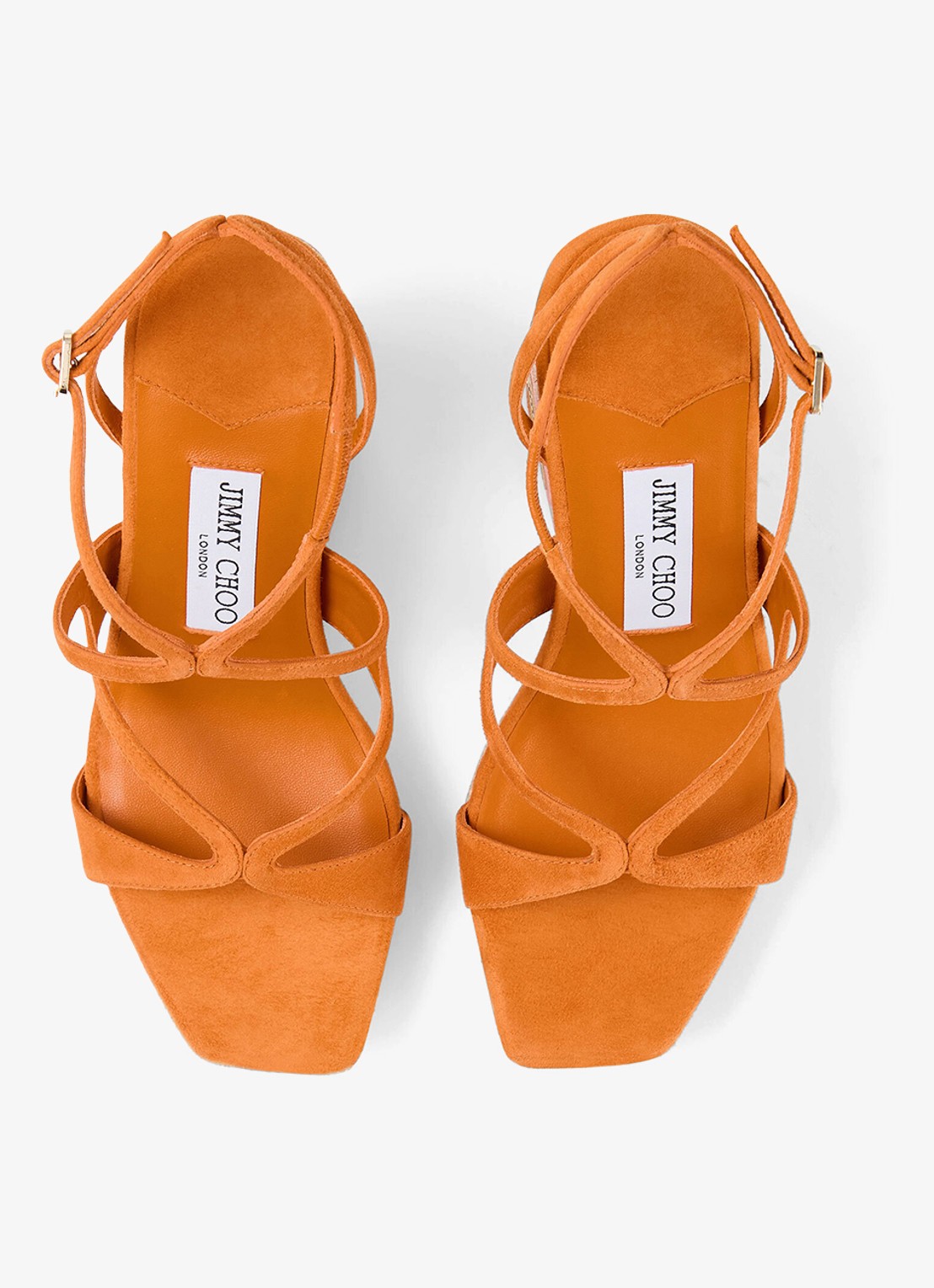 Jimmy Choo Ayla 110 sleehak van suède - detail 4 oranje