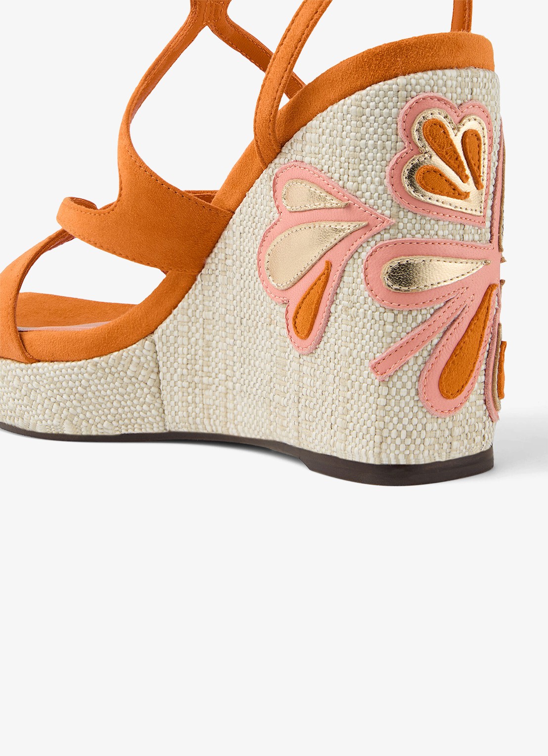 Jimmy Choo Ayla 110 sleehak van suède - detail 5 oranje