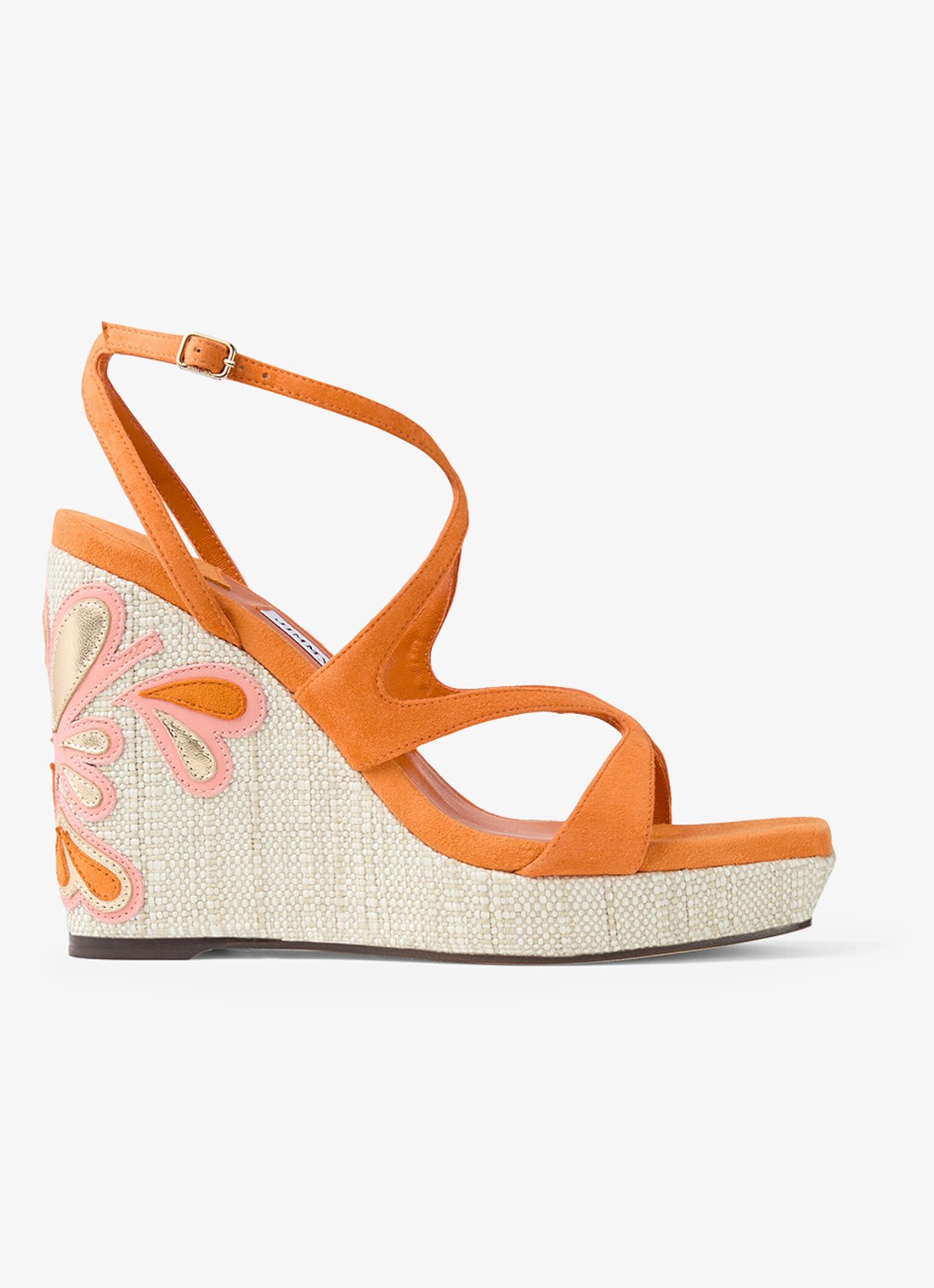 Jimmy Choo Ayla 110 sleehak van suède - voorkant oranje
