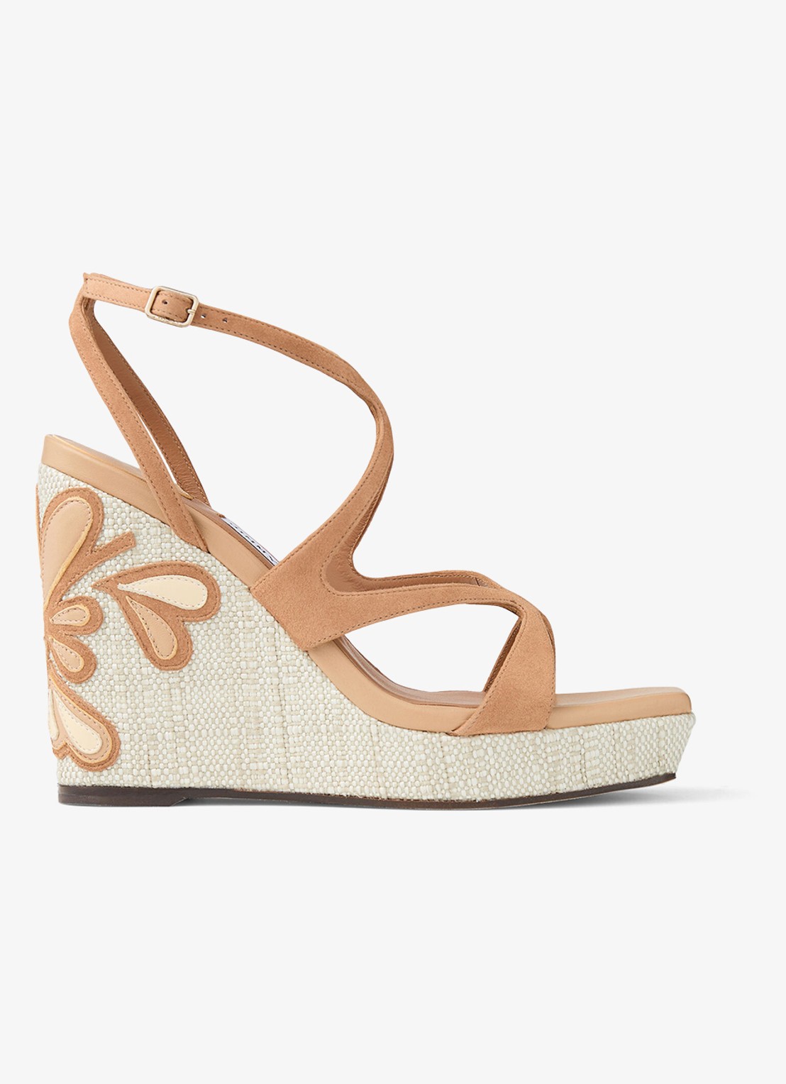 Jimmy Choo Ayla 110 sleehak van suède - voorkant 2 lichtbruin