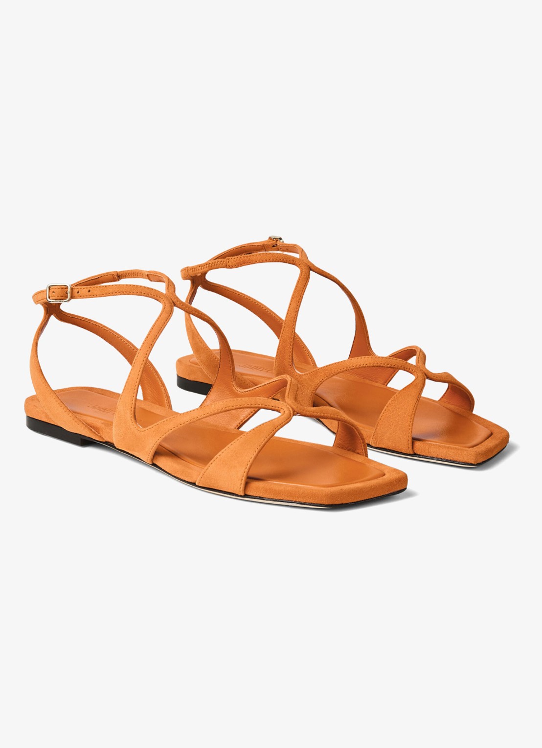 Jimmy Choo Ayla sandaal van geitensuède - detail 4 oranje