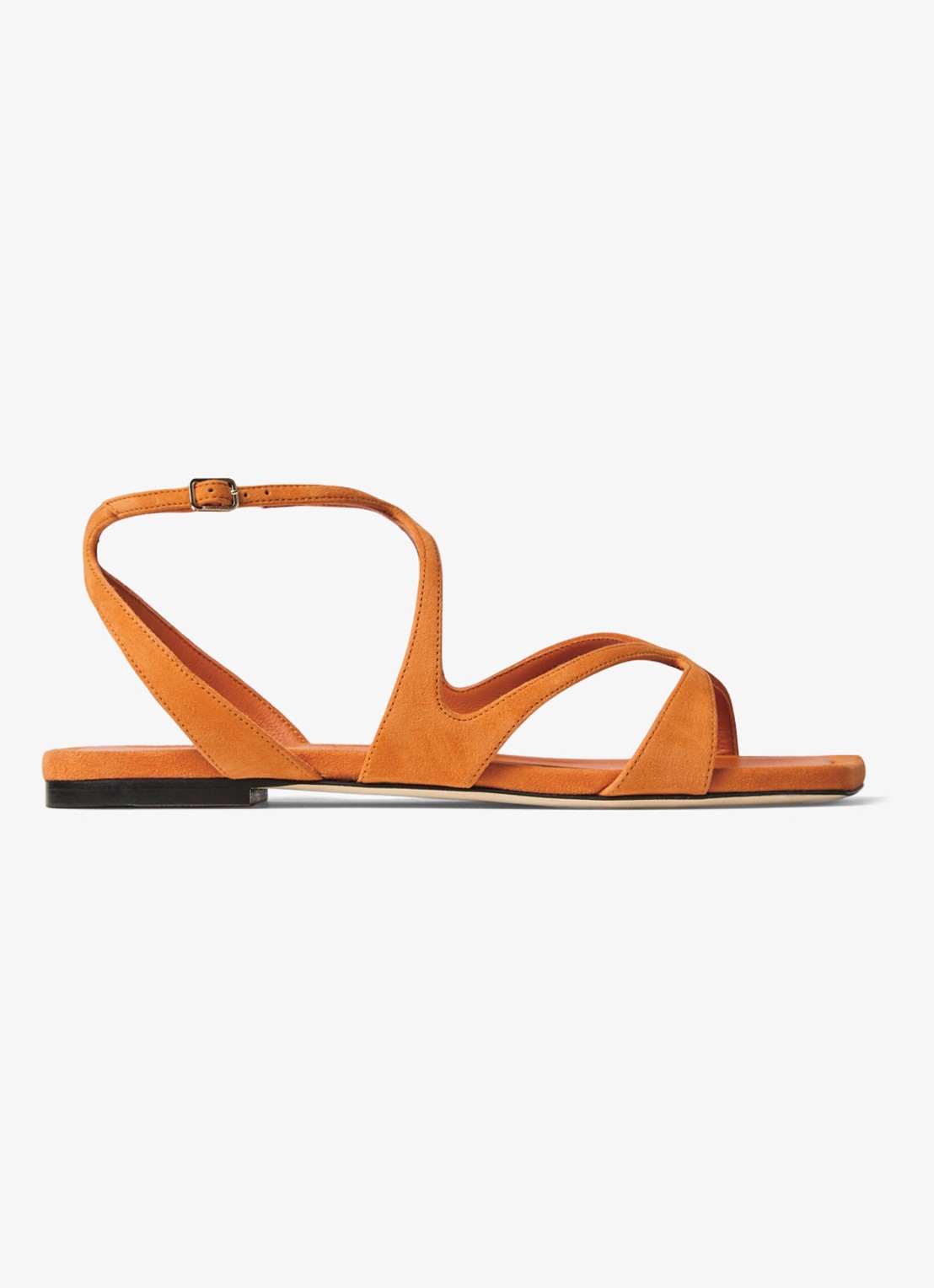 Jimmy Choo Ayla sandaal van geitensuède - voorkant oranje