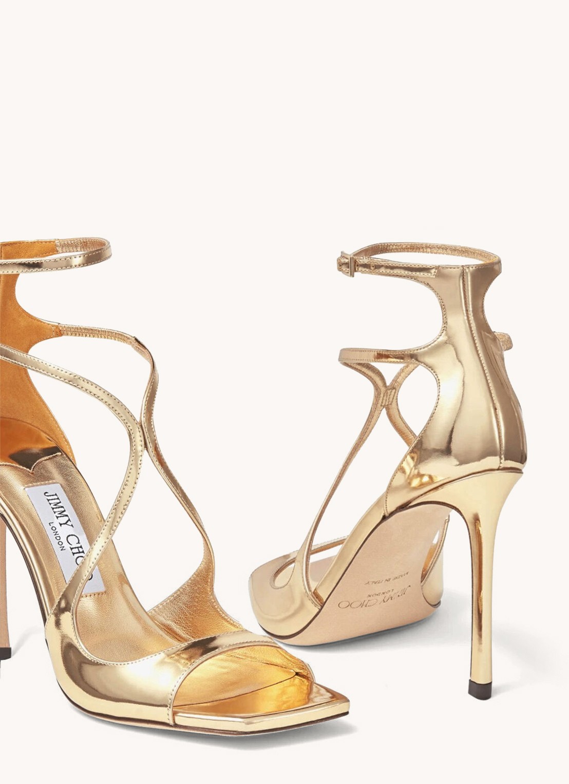 Jimmy Choo Azia 110 sandalette met metallic finish - detail 2 goud