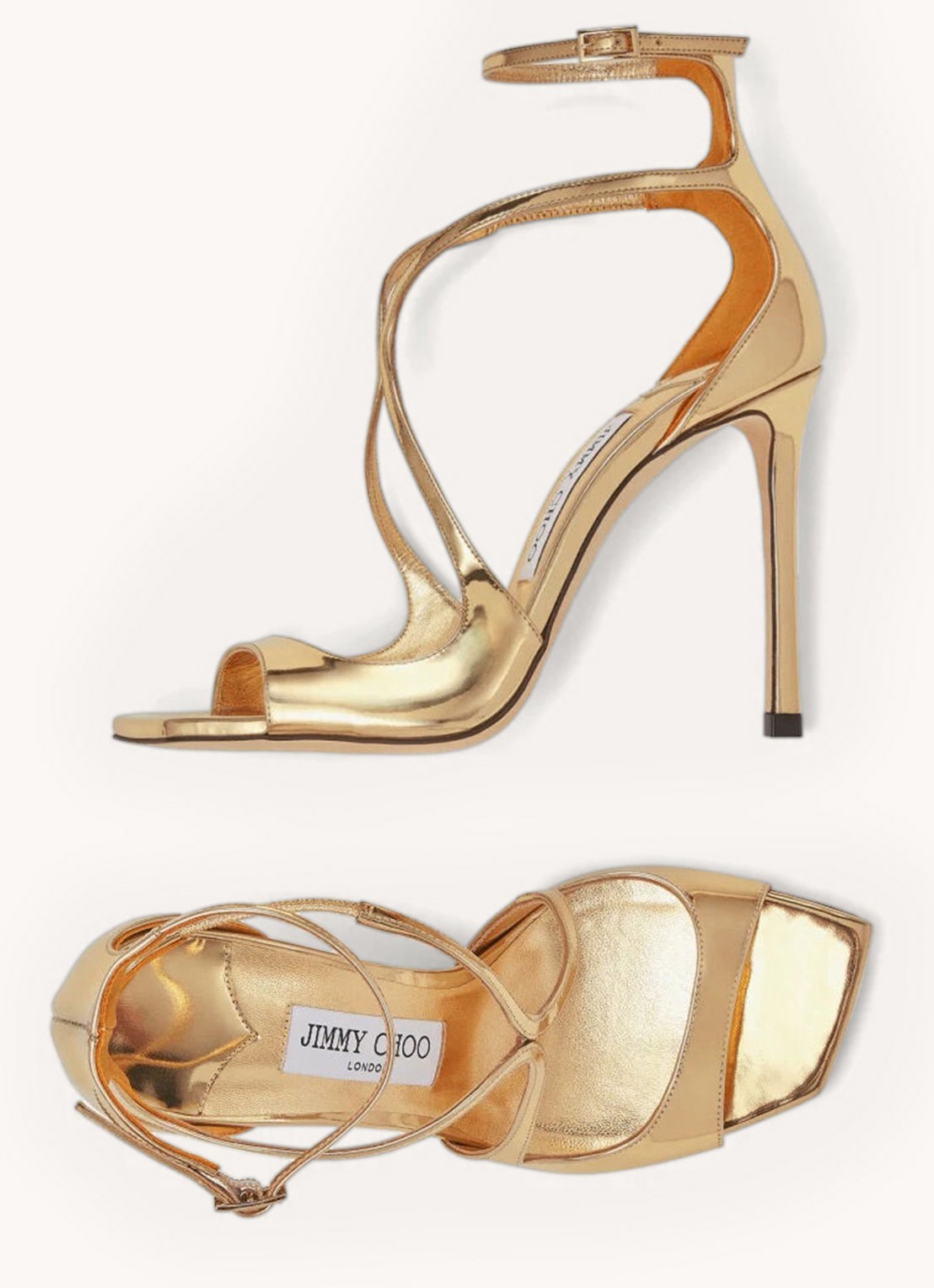 Jimmy Choo Azia 110 sandalette met metallic finish - detail 3 goud