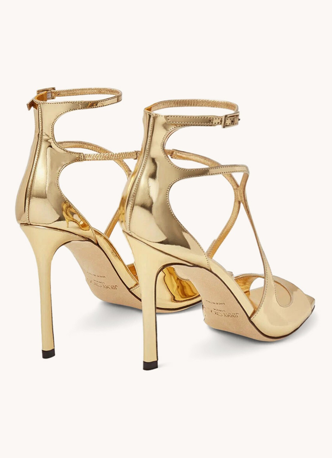 Jimmy Choo Azia 110 sandalette met metallic finish - detail 4 goud