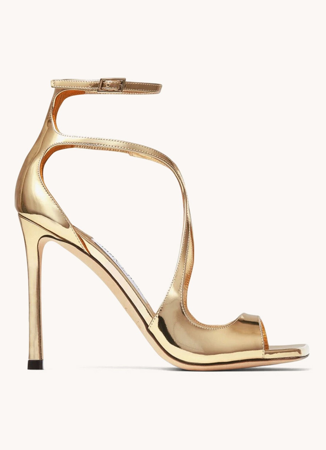 Jimmy Choo Azia 110 sandalette met metallic finish - voorkant 5 goud