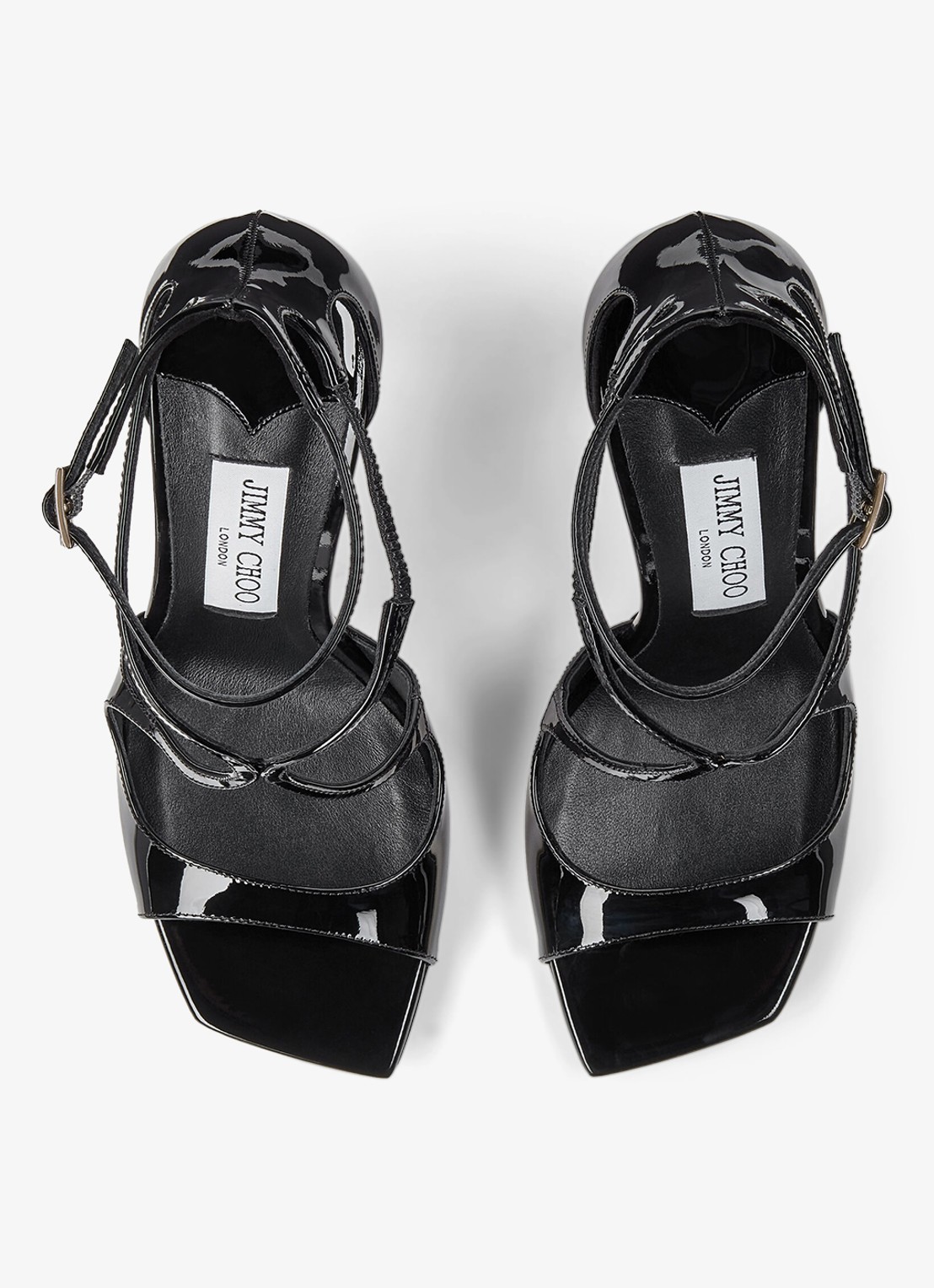 Jimmy Choo Azia 110 sandalette van lakleer - detail 5 zwart