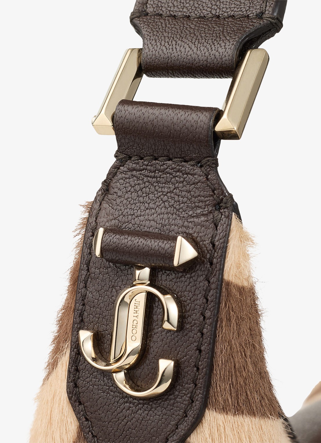 Jimmy Choo Bar Hobo/S schoudertas van kalfsleer met ponyhair - detail 5 bruin