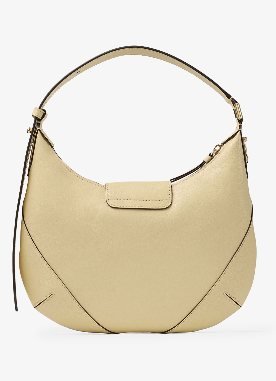 Jimmy Choo Bar Hobo/S schoudertas van lamsleer - achterkant 7 creme