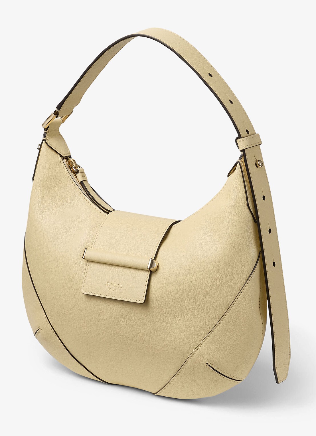 Jimmy Choo Bar Hobo/S schoudertas van lamsleer - voorkant 6 creme