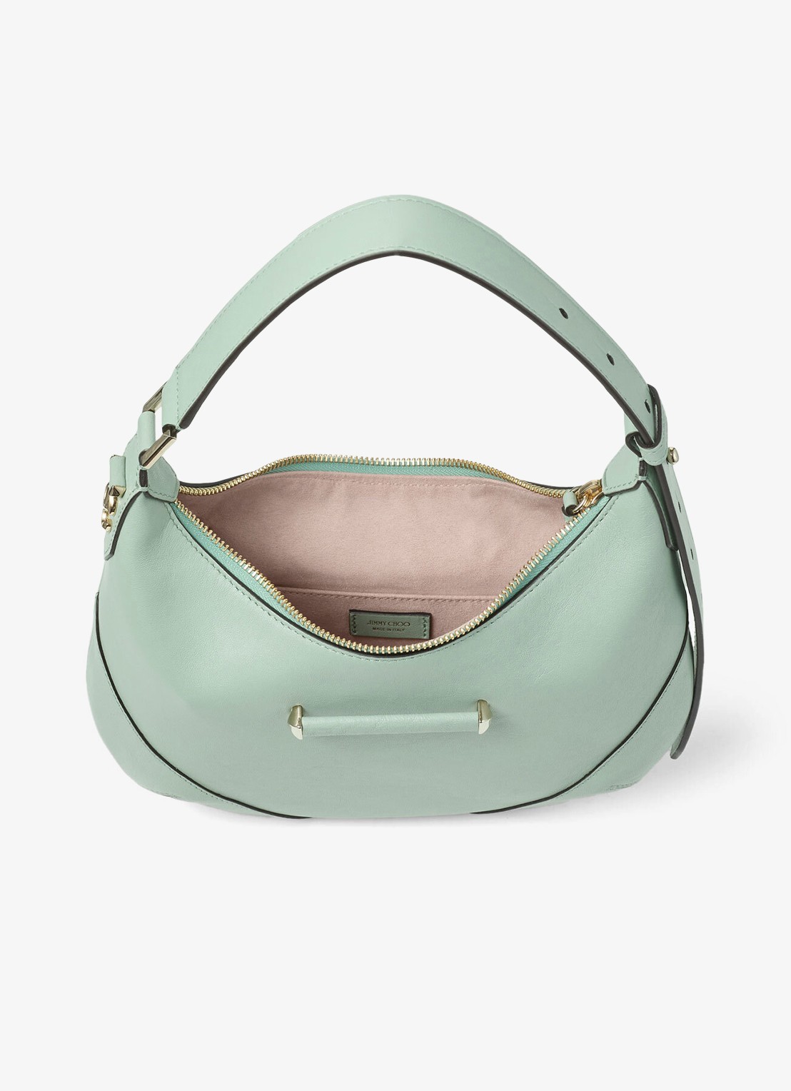 Jimmy Choo Bar Hobo/S schoudertas van lamsleer - detail groen