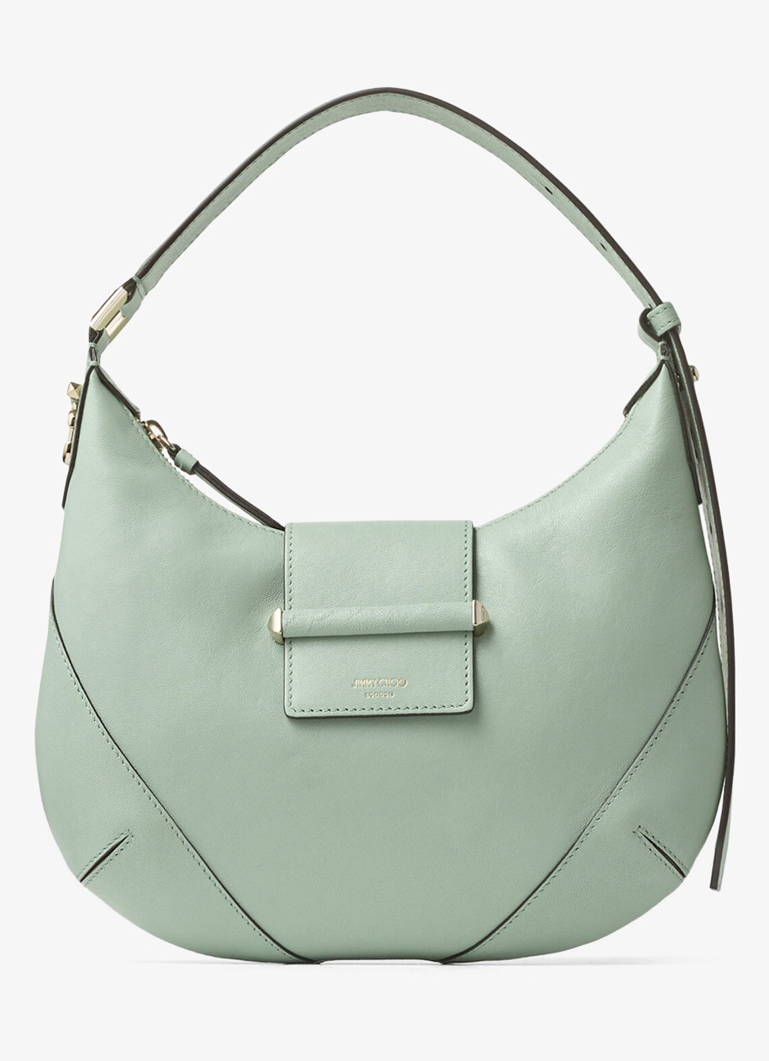 Jimmy Choo Bar Hobo/S schoudertas van lamsleer - voorkant 5 groen