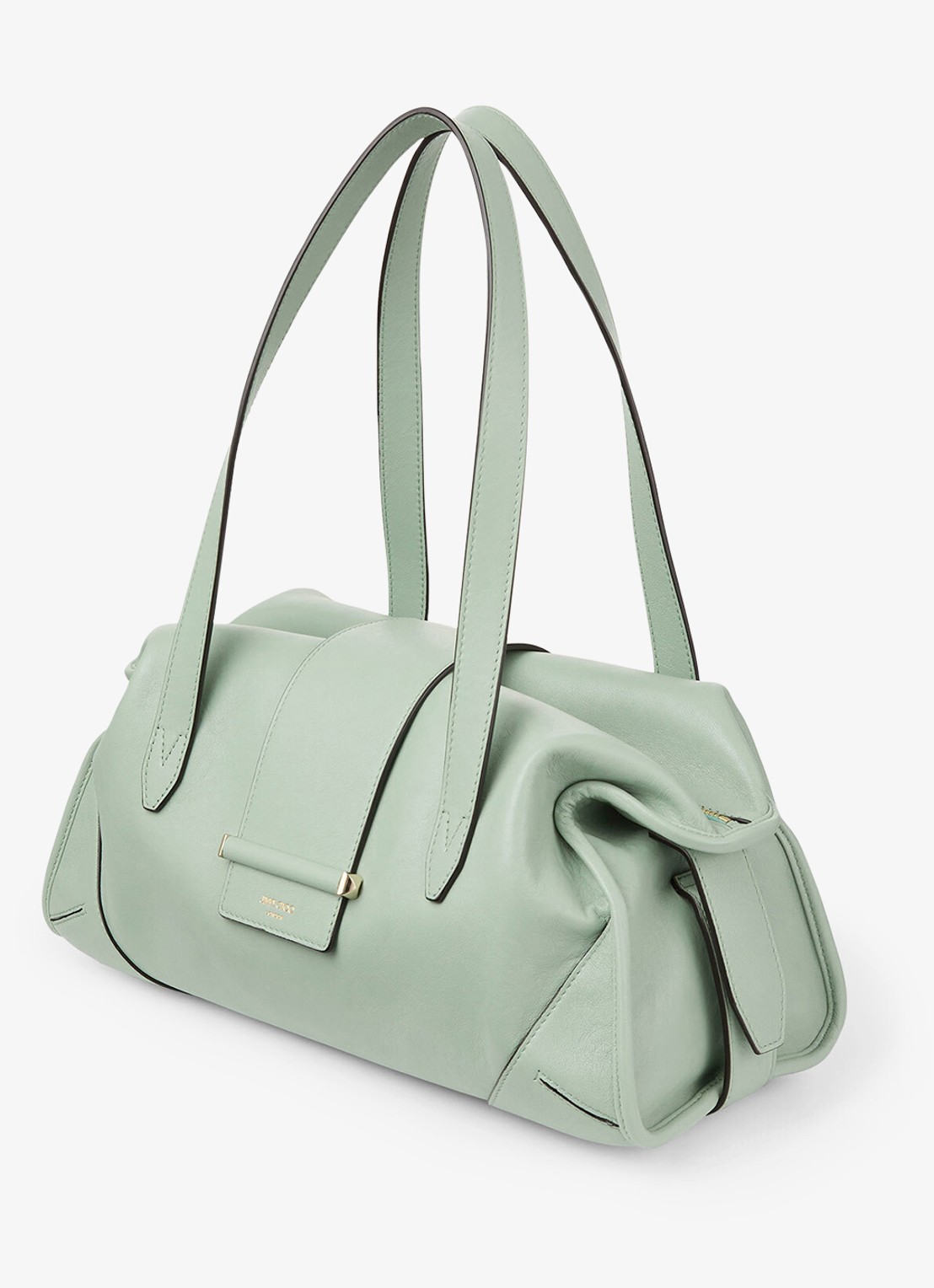 Jimmy Choo Bar Holdall Medium schoudertas van lamsleer - voorkant 5 groen