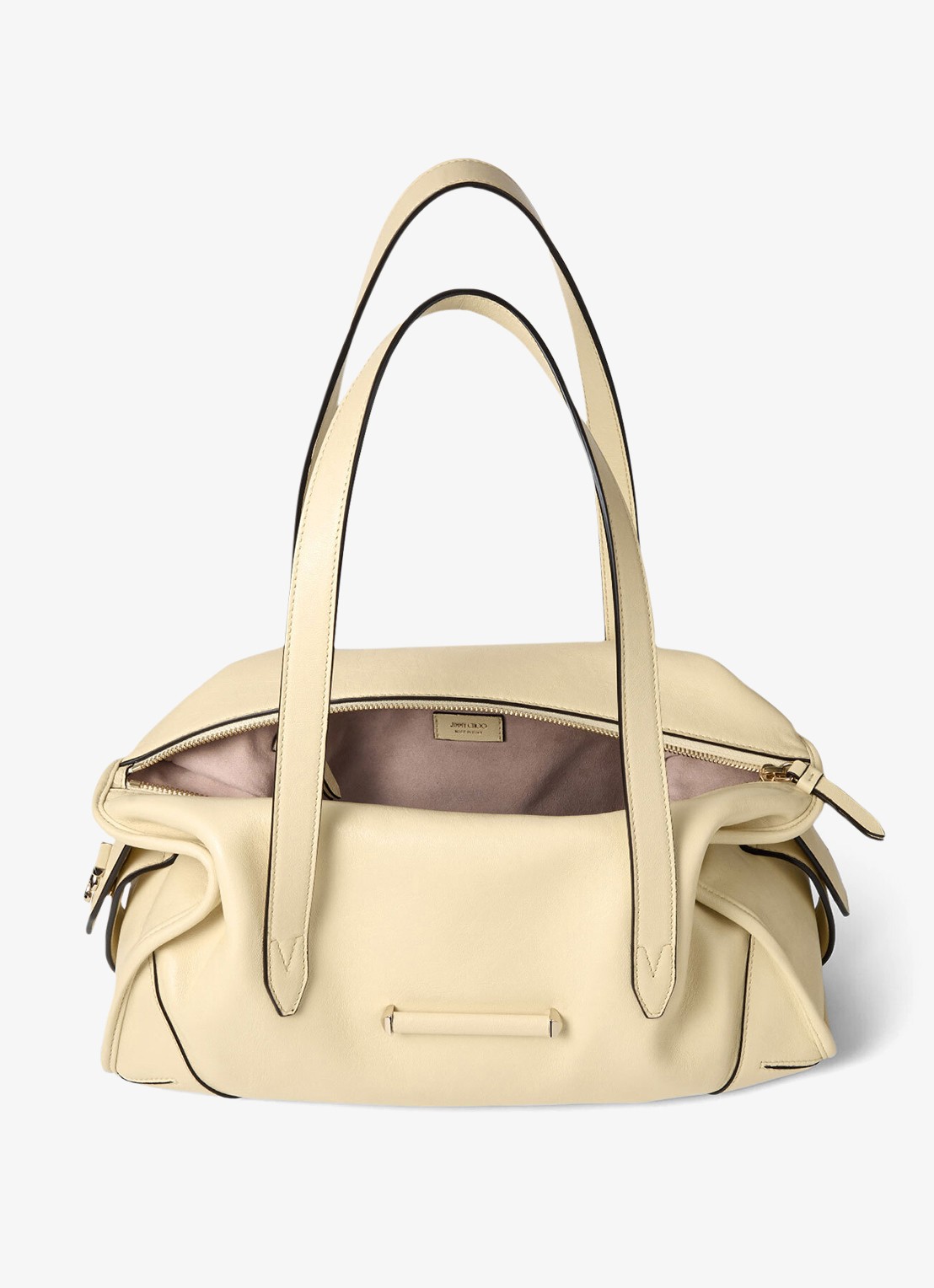 Jimmy Choo Bar Holdall Medium schoudertas van lamsleer - detail 3 gebroken wit