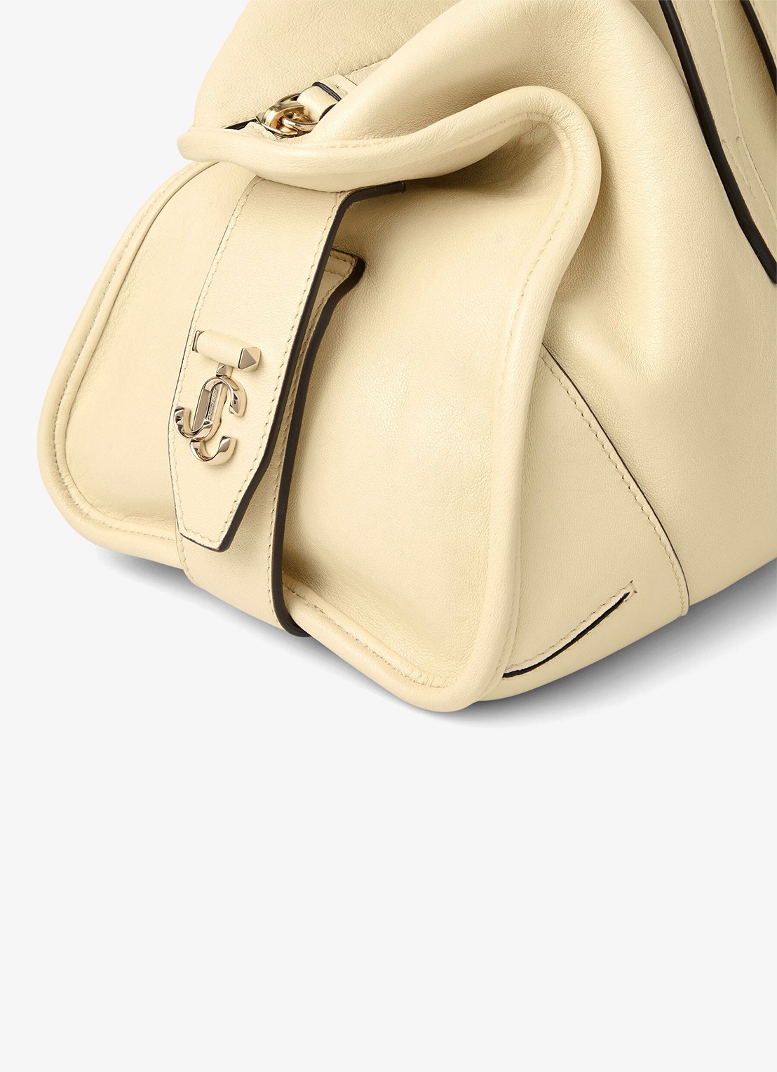 Jimmy Choo Bar Holdall Medium schoudertas van lamsleer - detail 4 gebroken wit