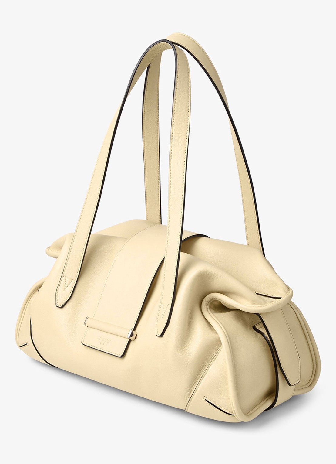 Jimmy Choo Bar Holdall Medium schoudertas van lamsleer - voorkant 2 gebroken wit