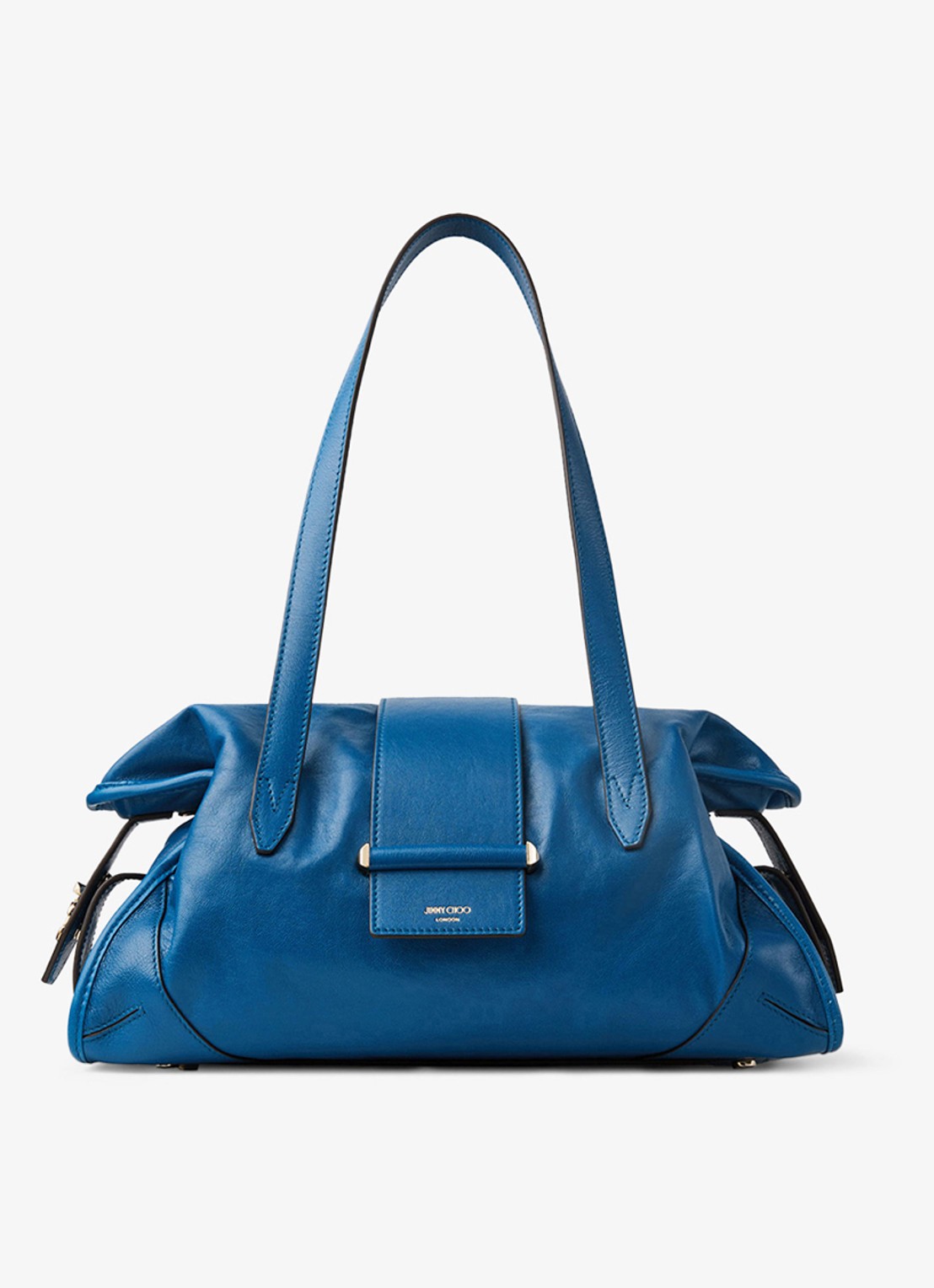 Jimmy Choo Bar Holdall Medium schoudertas van lamsleer - voorkant blauw