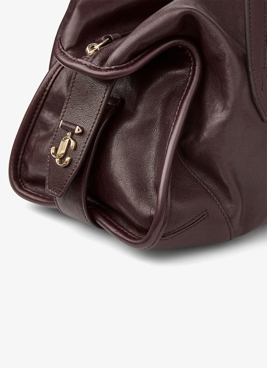 Jimmy Choo Bar Holdall Medium schoudertas van lamsleer - detail 2 donkerrood