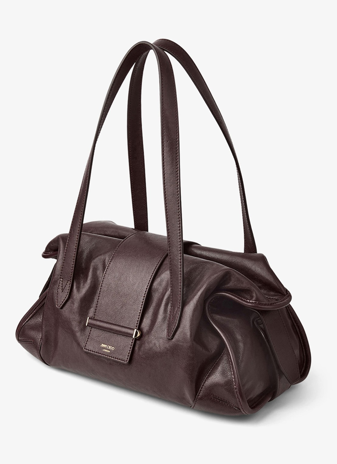 Jimmy Choo Bar Holdall Medium schoudertas van lamsleer - voorkant 4 donkerrood