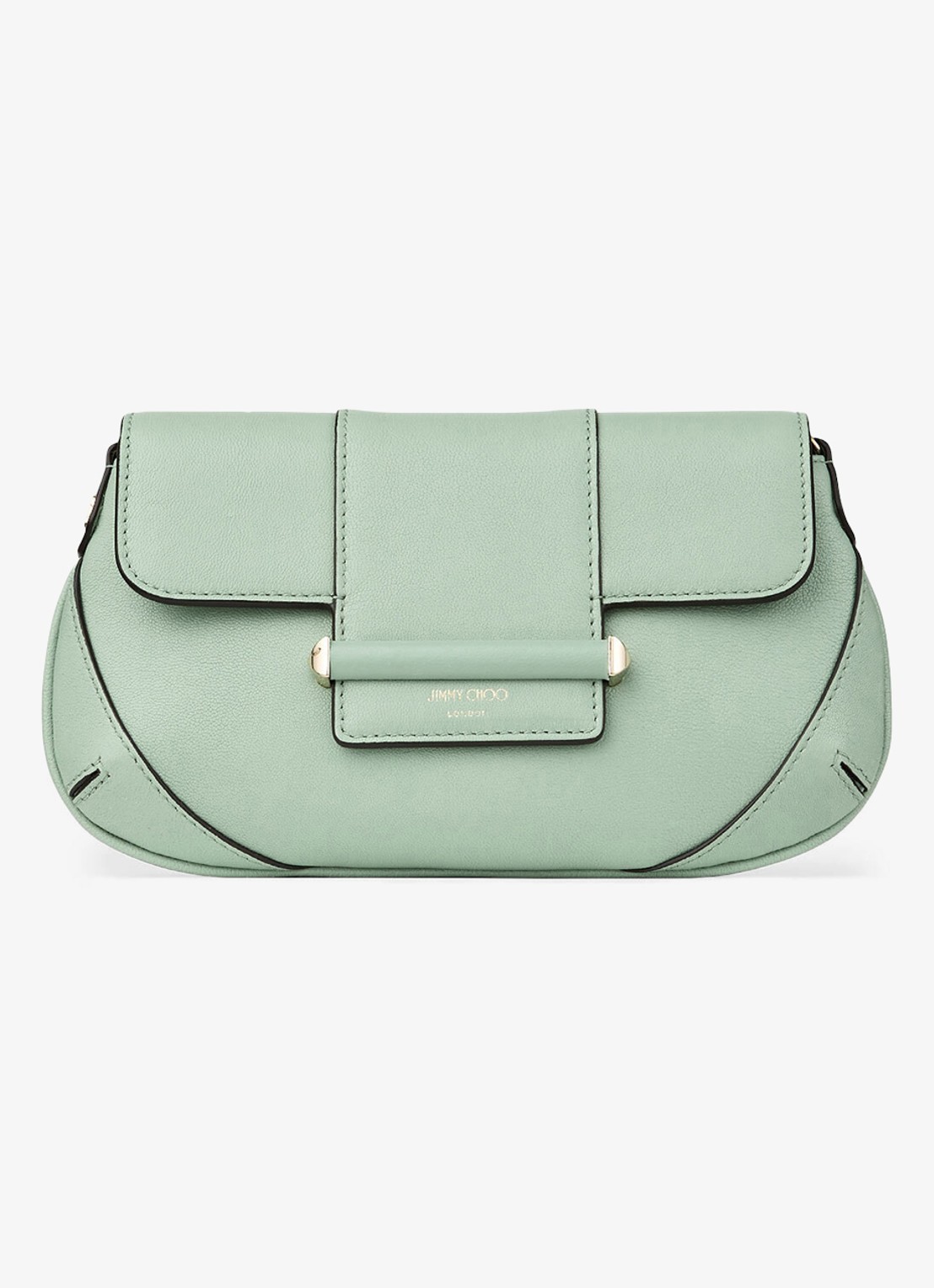 Jimmy Choo Bar Mini crossbodytas van lamsleer met afneembare schouderriem - voorkant groen