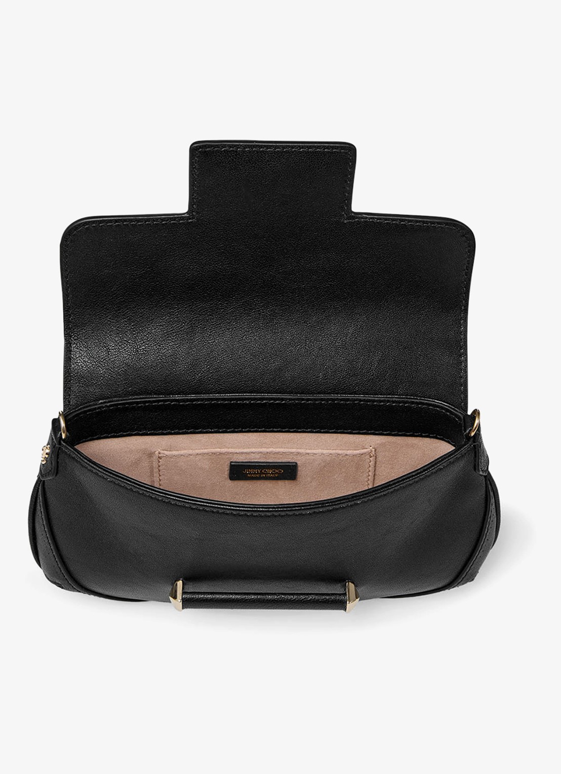 Jimmy Choo Bar Wallet/Chain crossbodytas van lamsleer - detail 4 zwart