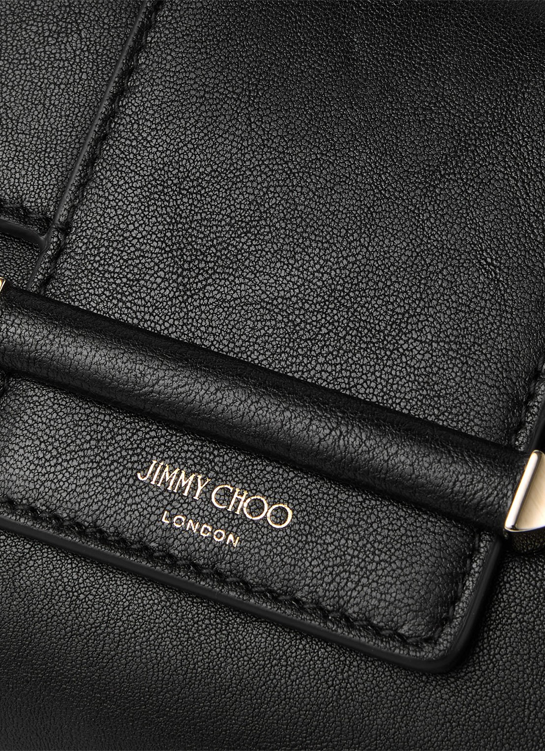 Jimmy Choo Bar Wallet/Chain crossbodytas van lamsleer - detail 5 zwart
