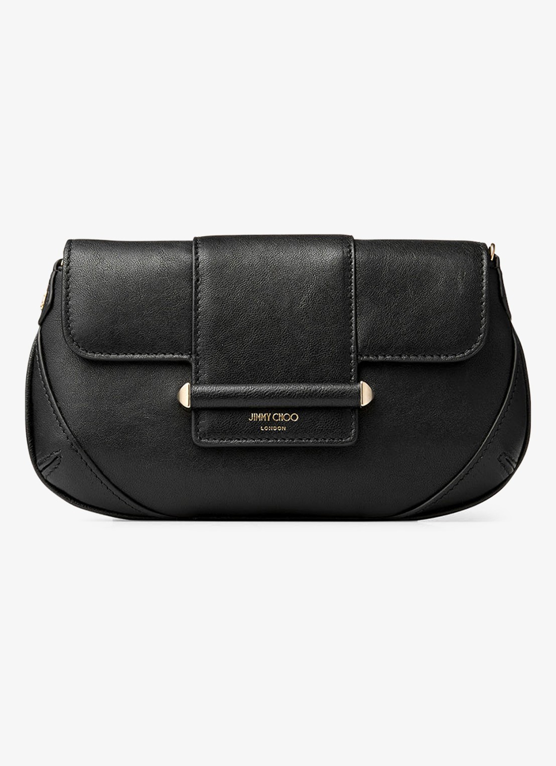 Jimmy Choo Bar Wallet/Chain crossbodytas van lamsleer - voorkant 2 zwart