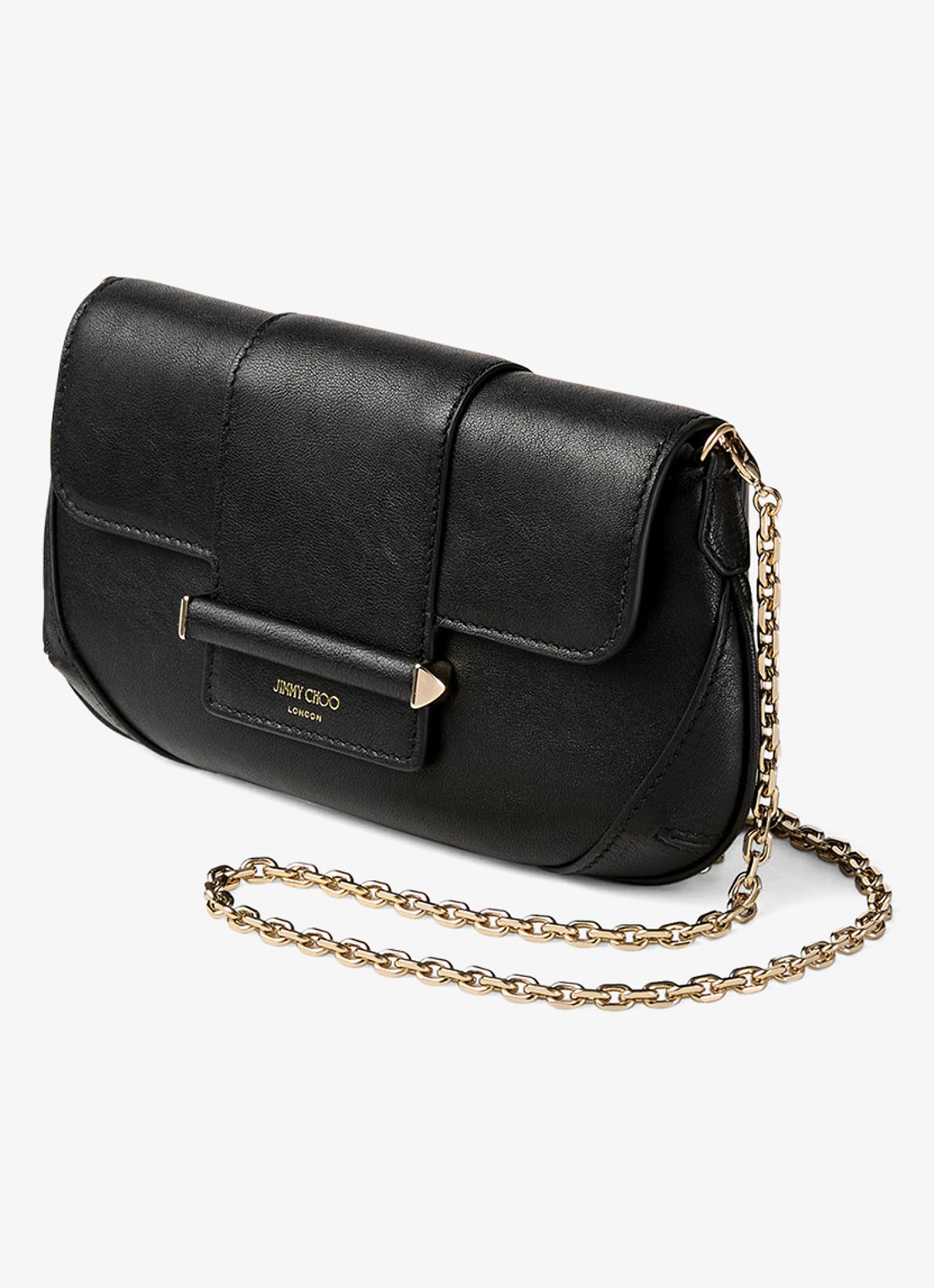 Jimmy Choo Bar Wallet/Chain crossbodytas van lamsleer - voorkant 3 zwart