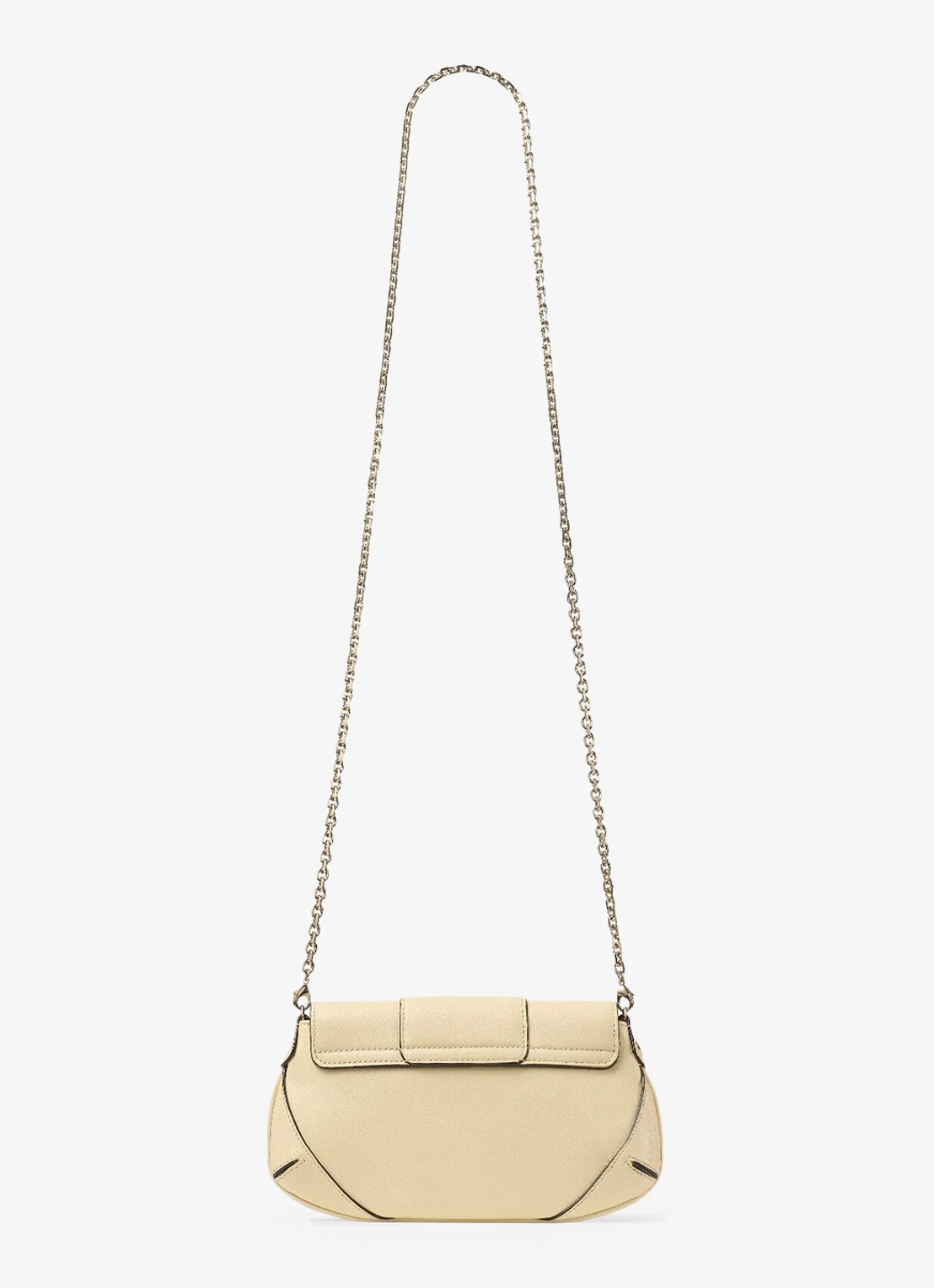 Jimmy Choo Bar Wallet/Chain crossbodytas van lamsleer - achterkant creme