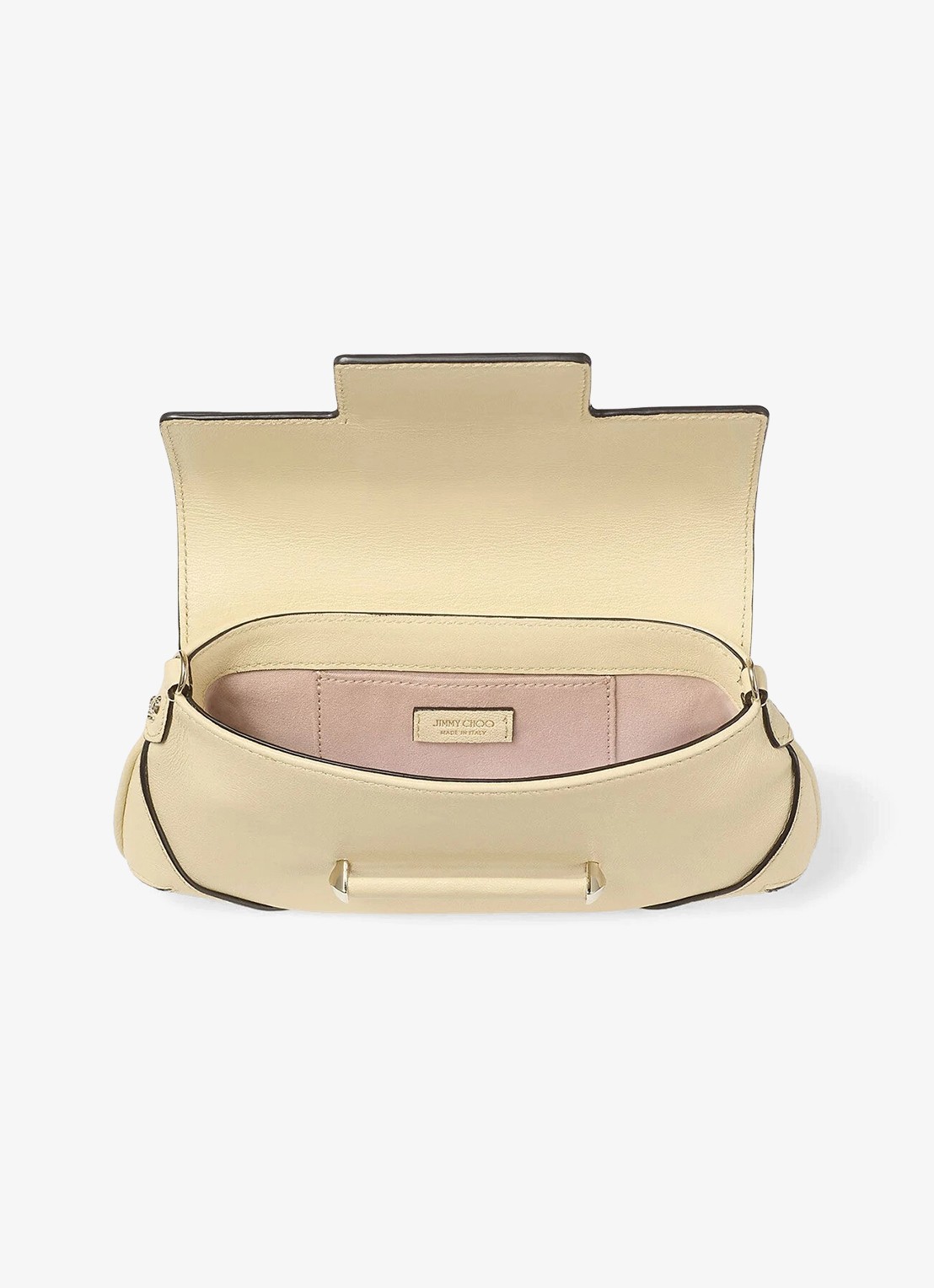Jimmy Choo Bar Wallet/Chain crossbodytas van lamsleer - detail 2 creme